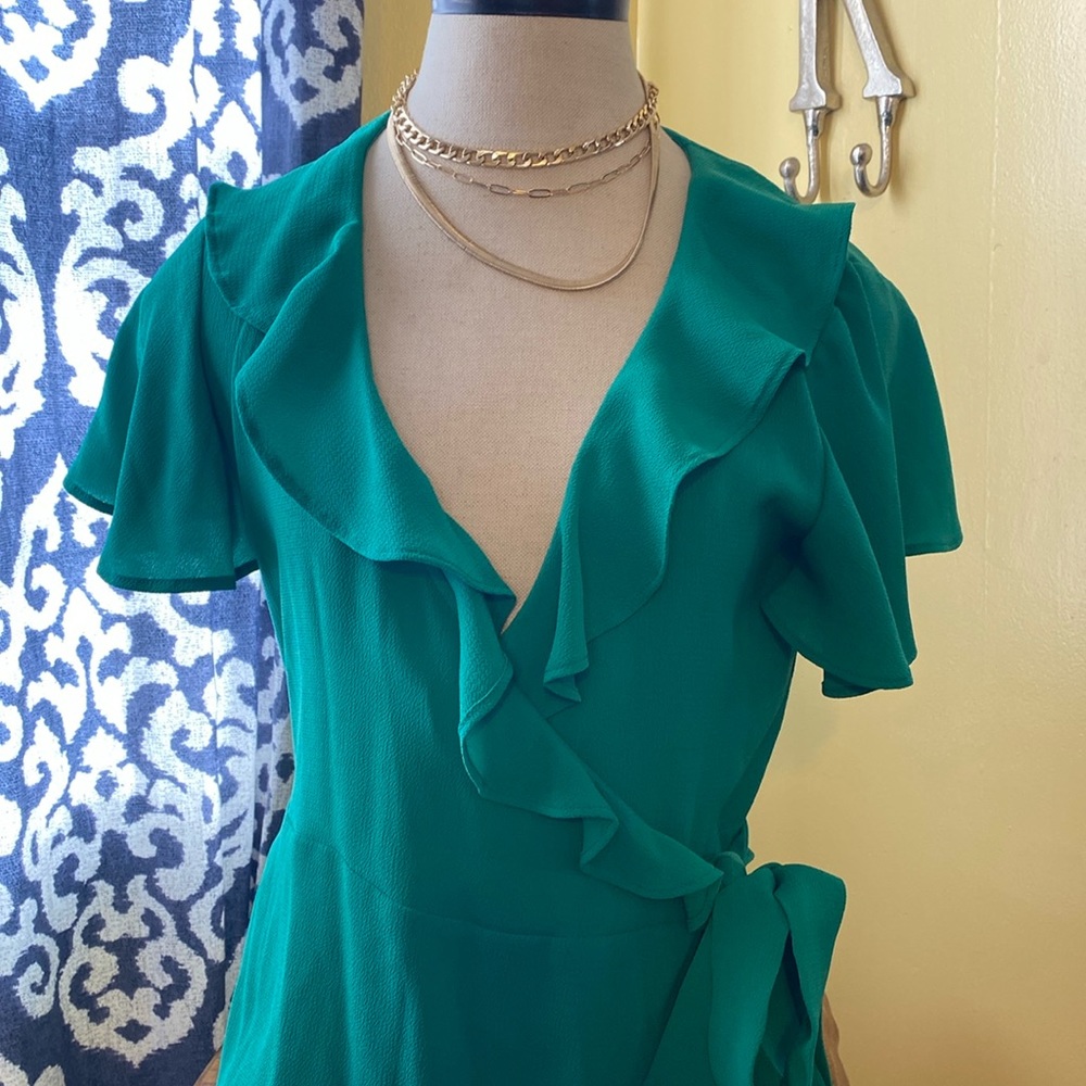 Pretty Green Wrap Dress
